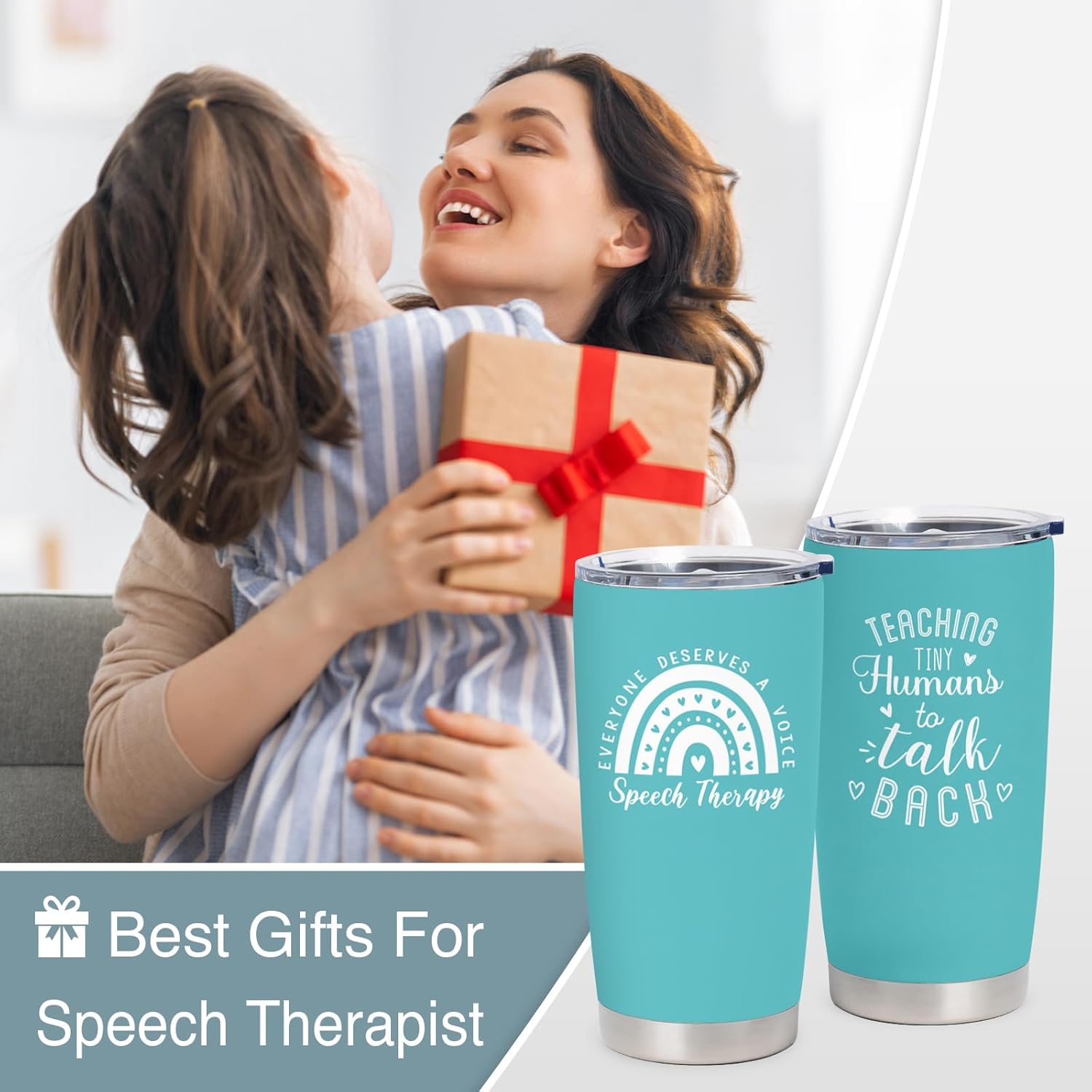 Speech Therapy Gifts, SLP Gifts for Speech Language Pathologist Women, Appreciation Gift for Therapist 20 Oz Tumbler, SLP Christmas Graduation Birthday Retirement Gift - Image 4