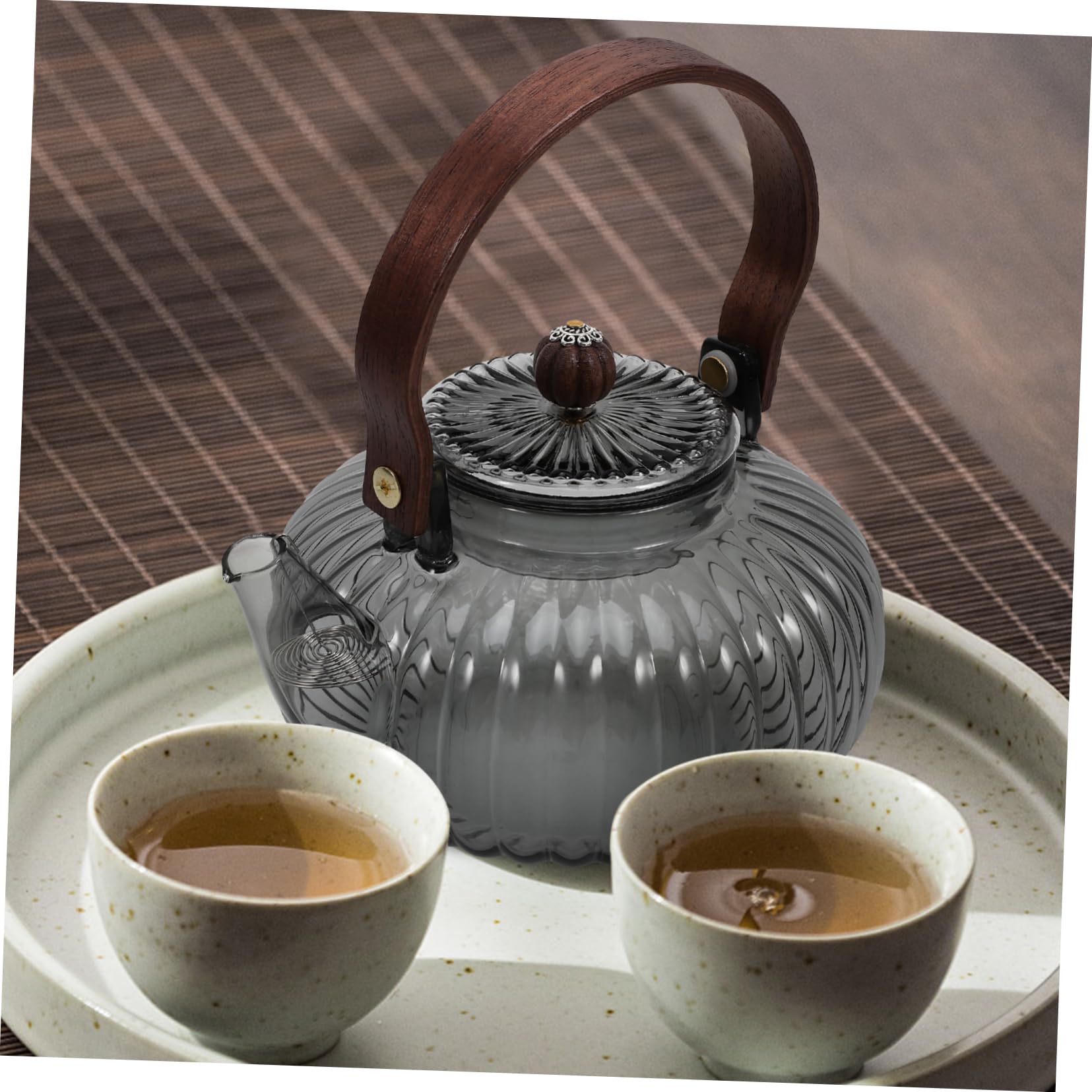 ULTECHNOVO 2piezas Tetera De Vidrio Con Asa Para Infusiones De Té Suelto Para Casa y Oficina Diseño Elegante y Práctico