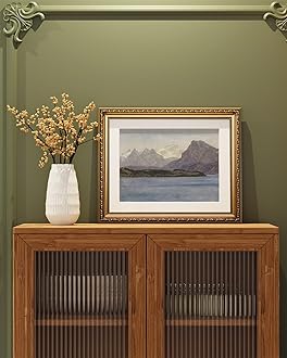 ARPEOTCY Vintage Gold Framed Wall Art, Coastal Range Seaside Landscape Paintings 13x16 inch Victorian Wall Decor for Living Room Bedroom Bathroom Canvas Prints Antique Pictures Frame