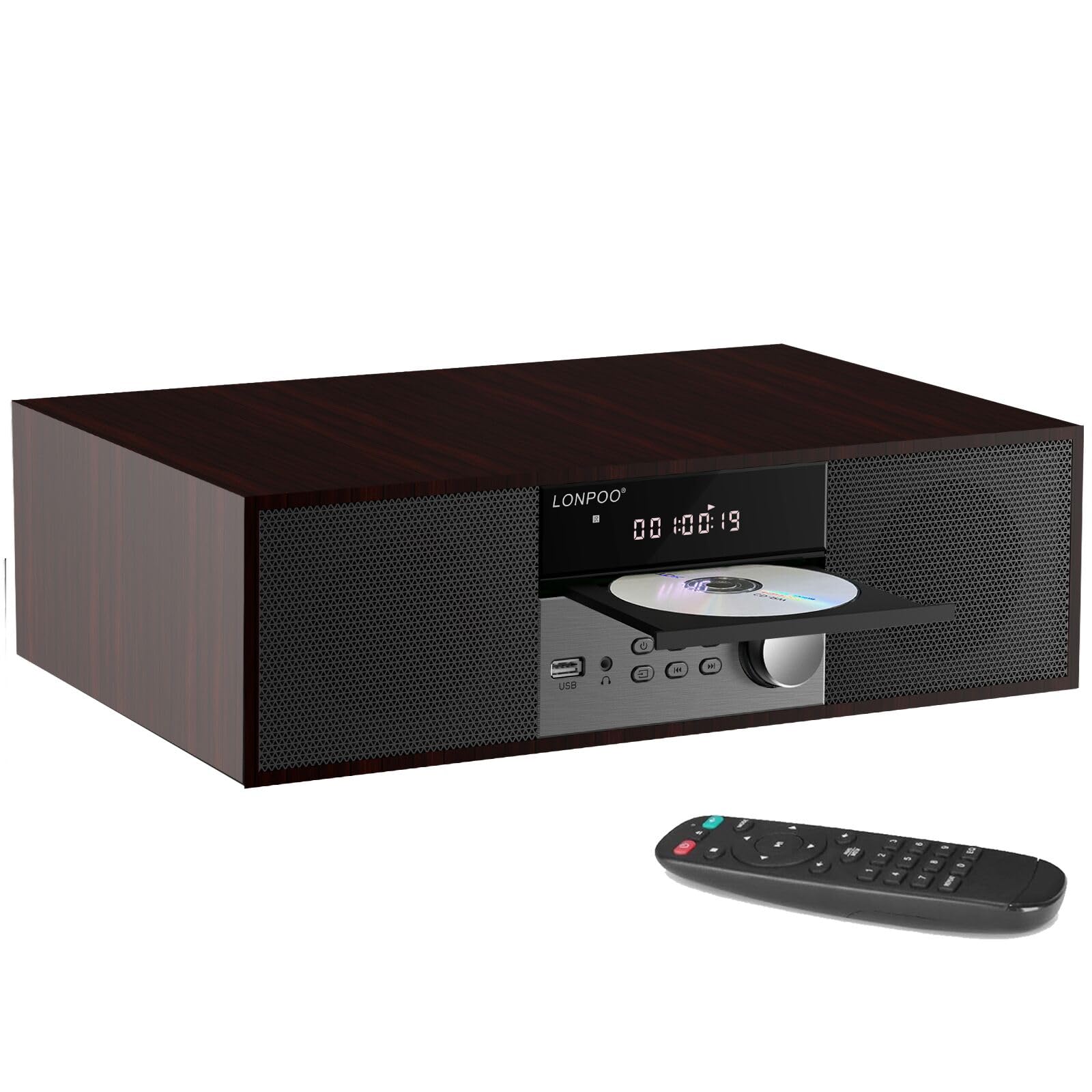 Amazon.com: LONPOO Stereo Shelf System for Home, Vintage CD Player