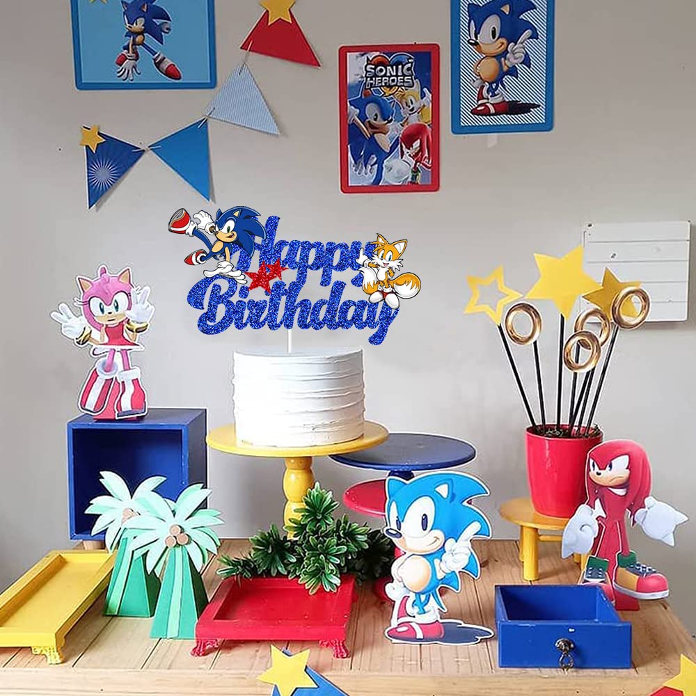 Buy Blue Hedgehog Happy Birthday Cake Topper Hedgehog Birthday Party 