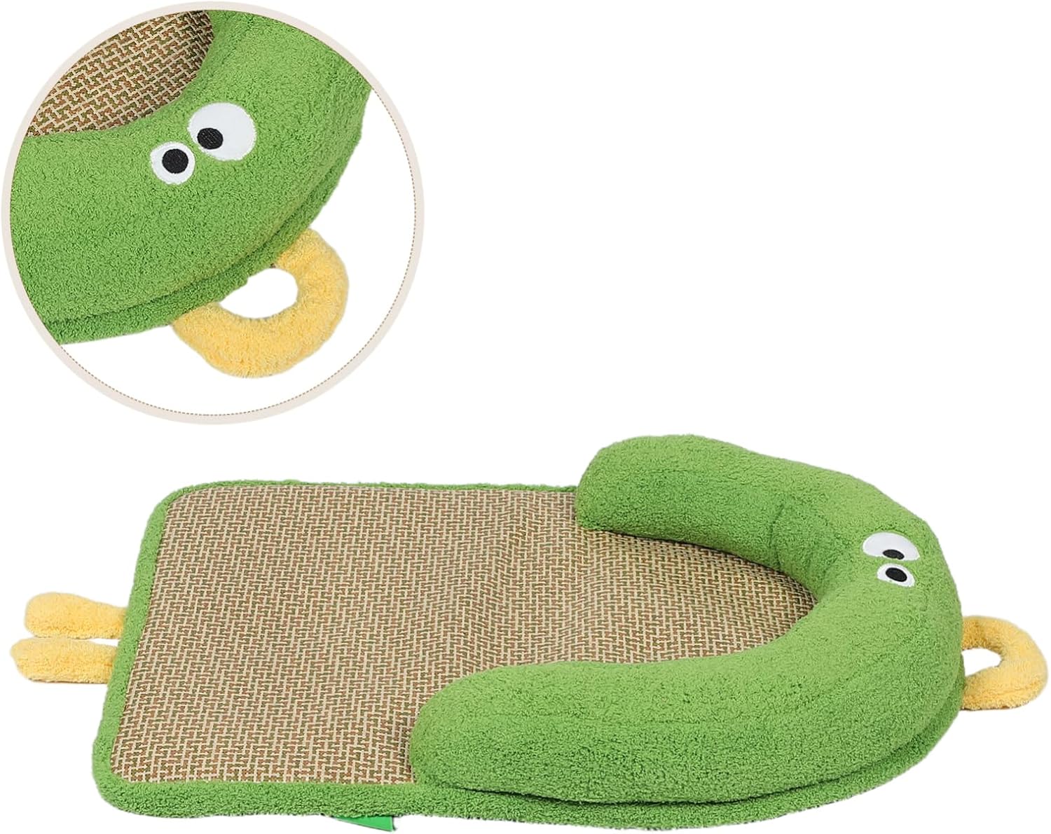 Totority Rattan Cooling Bed for Pets Breathable Indoor Mat Rattan Woven Cushion for Dogs Cats Non Slip Design for Summer Comfort Versatile Use Home Outdoor Settings