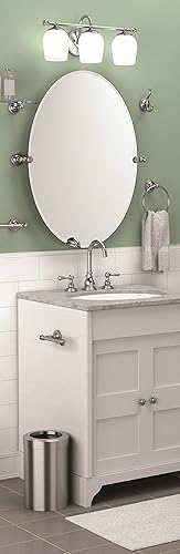 Miniatura 10 de Gatco 4129LG Tavern - Espejo ovalado grande, níquel pulido