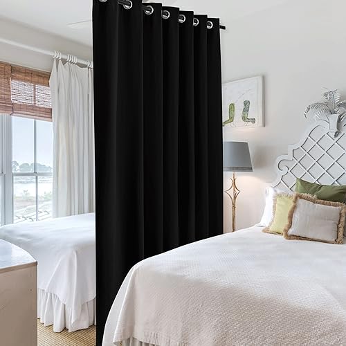 Miniatura 4 de RYB HOME - Cortinas opacas para ventanas grandes, dividen y dan privacidad, a prueba de sonido, para sala, dormitorio, patio, puerta, sótano, 1