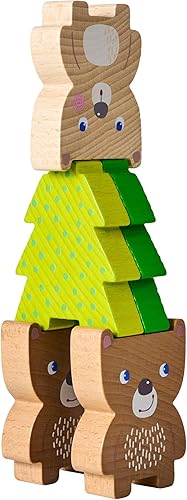 Miniatura 6 de HABA Forest Friends - Juguete apilable de madera - Juego de clasificación Montessori y clasificador de formas para niños pequeños - Bloques de