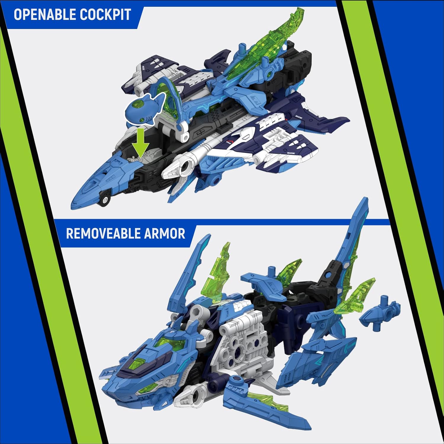 52TOYS BEASTDRIVE BD-02 Hydro Bullet Shark Deformation Toys Action Figure, Converting Toys in Vehicle and Beast, Perfect Birthday Party Gift for Teens and Adults