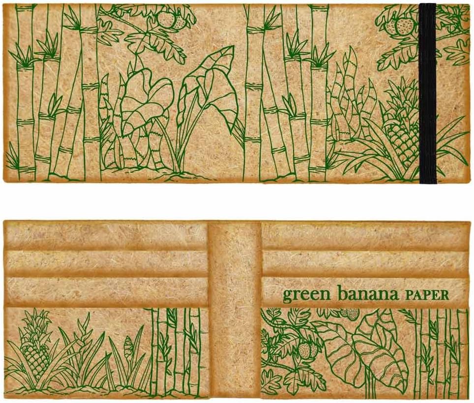 Green Banana Paper Men's Slim Bifold Wallet Non-Leather and Vegan-Friendly Billfold