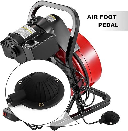 Miniatura 6 de Pedal de pie, interruptor de pedal de pie Huazu Air para máquinas de limpieza de drenaje, con manguera de 8 pies de largo, se adapta a Ridgid K-400,