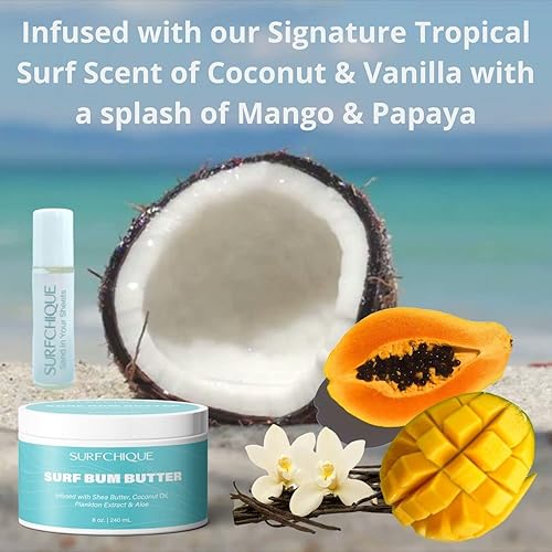 Miniatura 4 de Surf Bum - Mantequilla corporal hidratante batida con ligero aroma tropical de coco, vainilla, mango y papaya (2 onzas)
