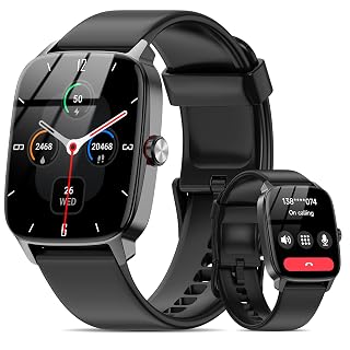 Smart Watch for Men Women Bluetooth Call, 1.85" HD Touch Screen AI Voice Smartwatch, Fitness Tracker 24/7 Heart Rate/Sleep Monitor, 120+ Sports Modes, IP68 Waterproof, smartwatch for Android & iOS - Amazon product rated Grade A