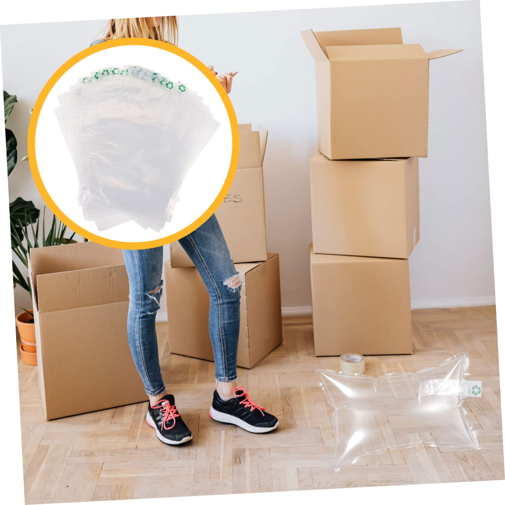 Sacchetti a Bolle Gonfiabili 25x40 Cm Set 100 Pezzi Pluriball Resistenti per Imballaggio e Spedizione Protezione Logistica per Borse e Scarpe