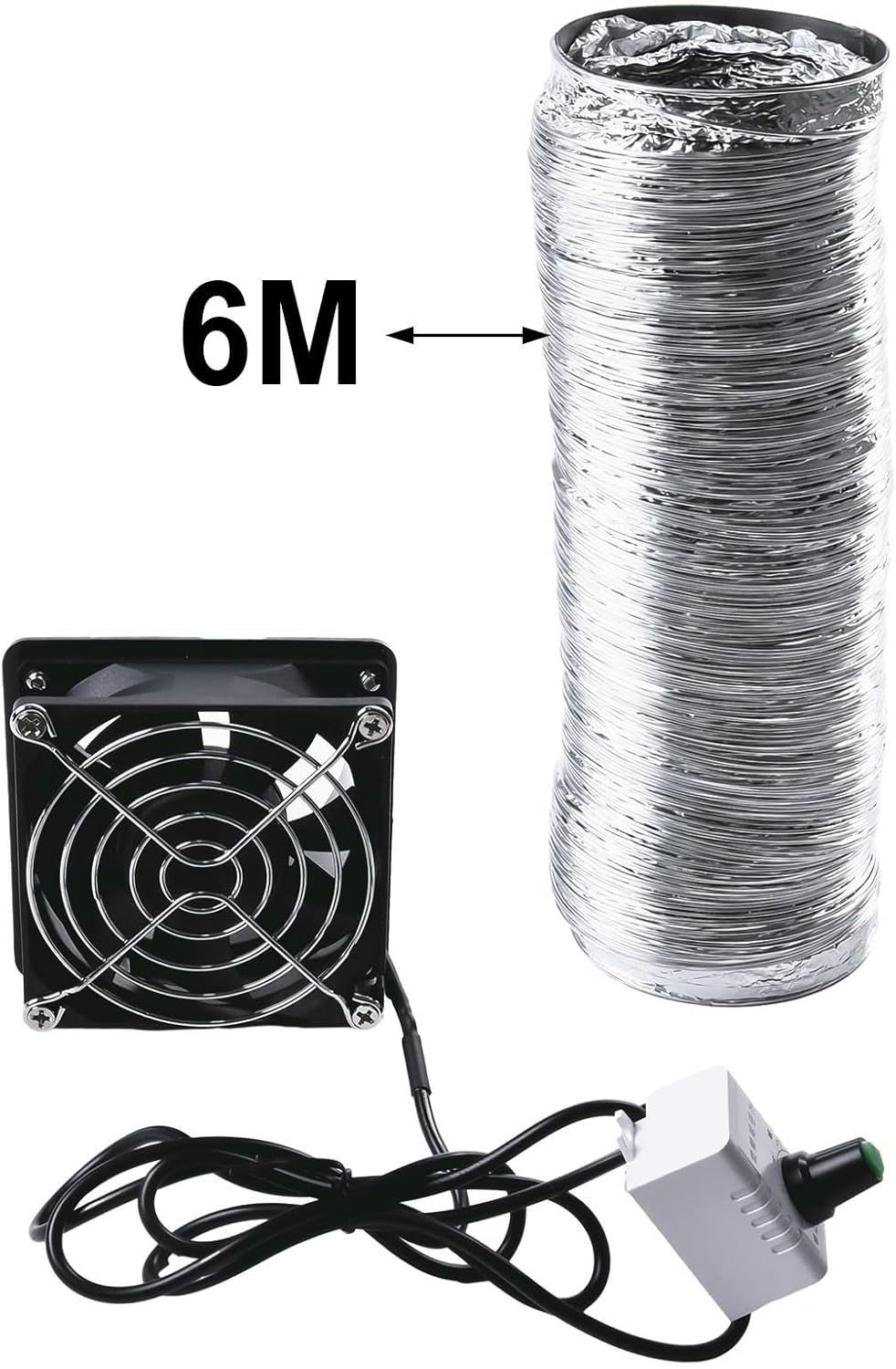 Portable USB Fume Extractor Fan with Adjustable Speed and Pipe Duct for Soldering Iron Welding DIY Projects Kitchen Ventilation(Fan plus 6m pipe)