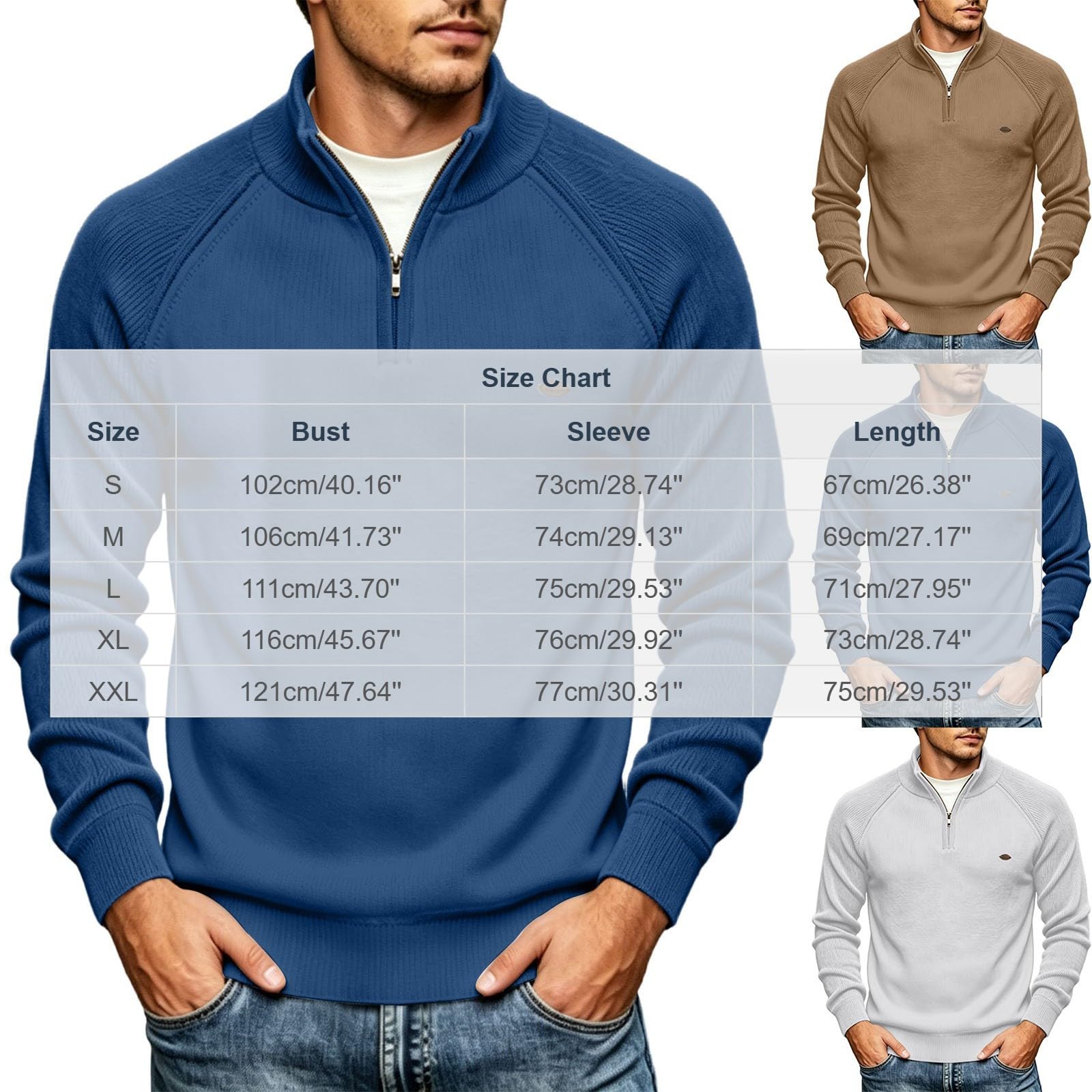 Sweat Col Camionneur Homme Manches Longues Coupe Ajustée Confortable