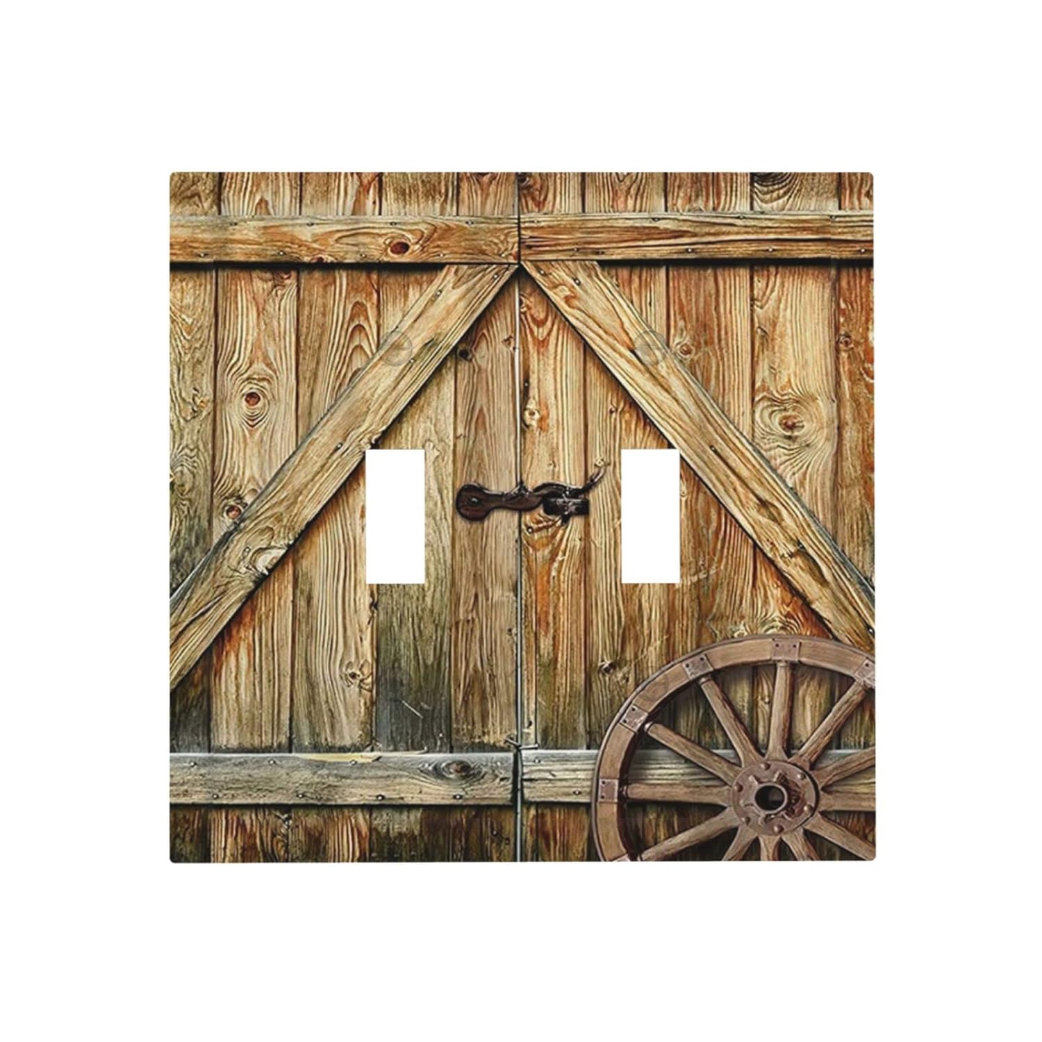 Antique Barn Door Light Switch Cover 2 Gang Double Toggle Outlet Cover