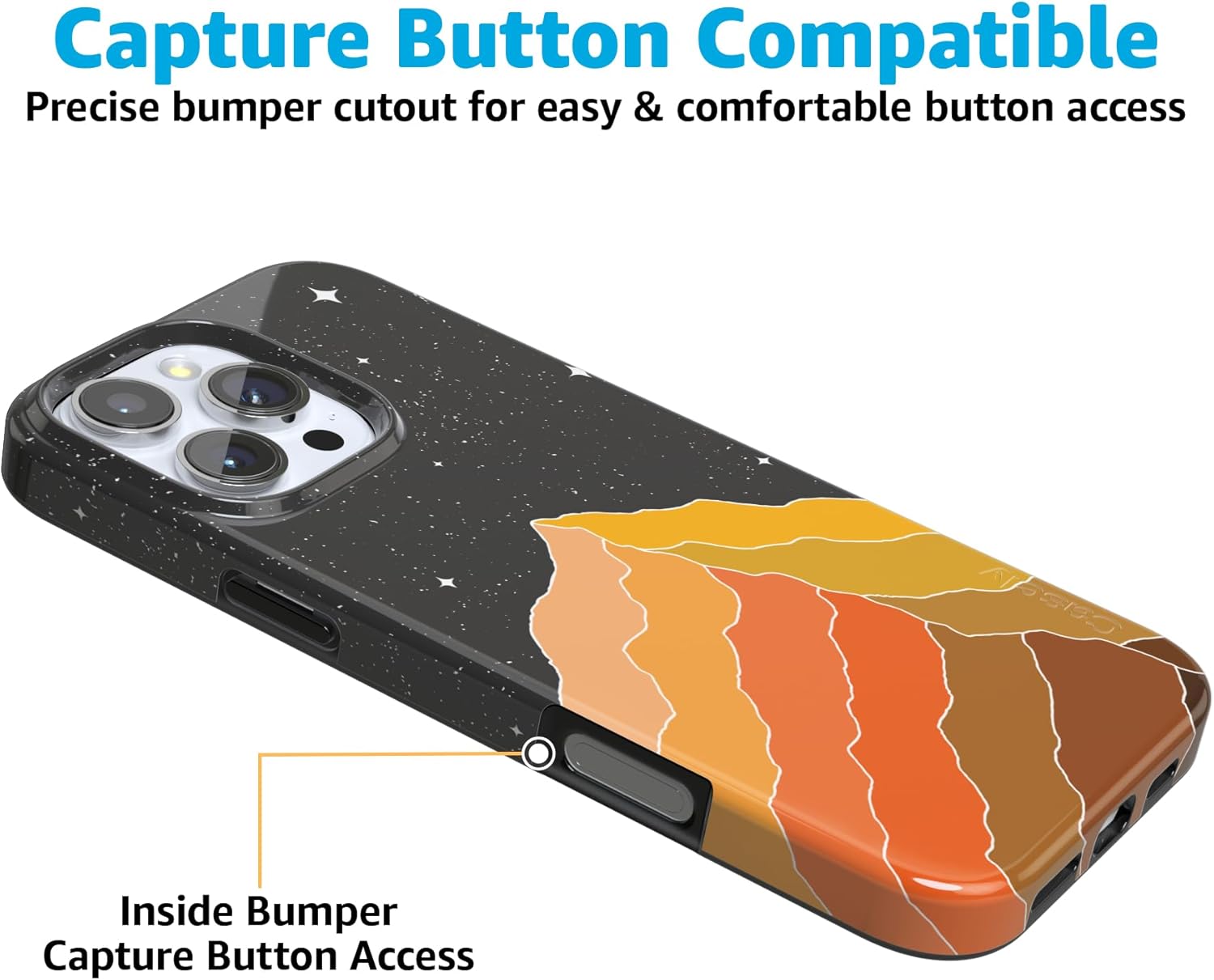 Casely iPhone 16 Pro Case | Night Skies | Mountain Starlight | Compatible with MagSafe | Classic Ultra Slim Design