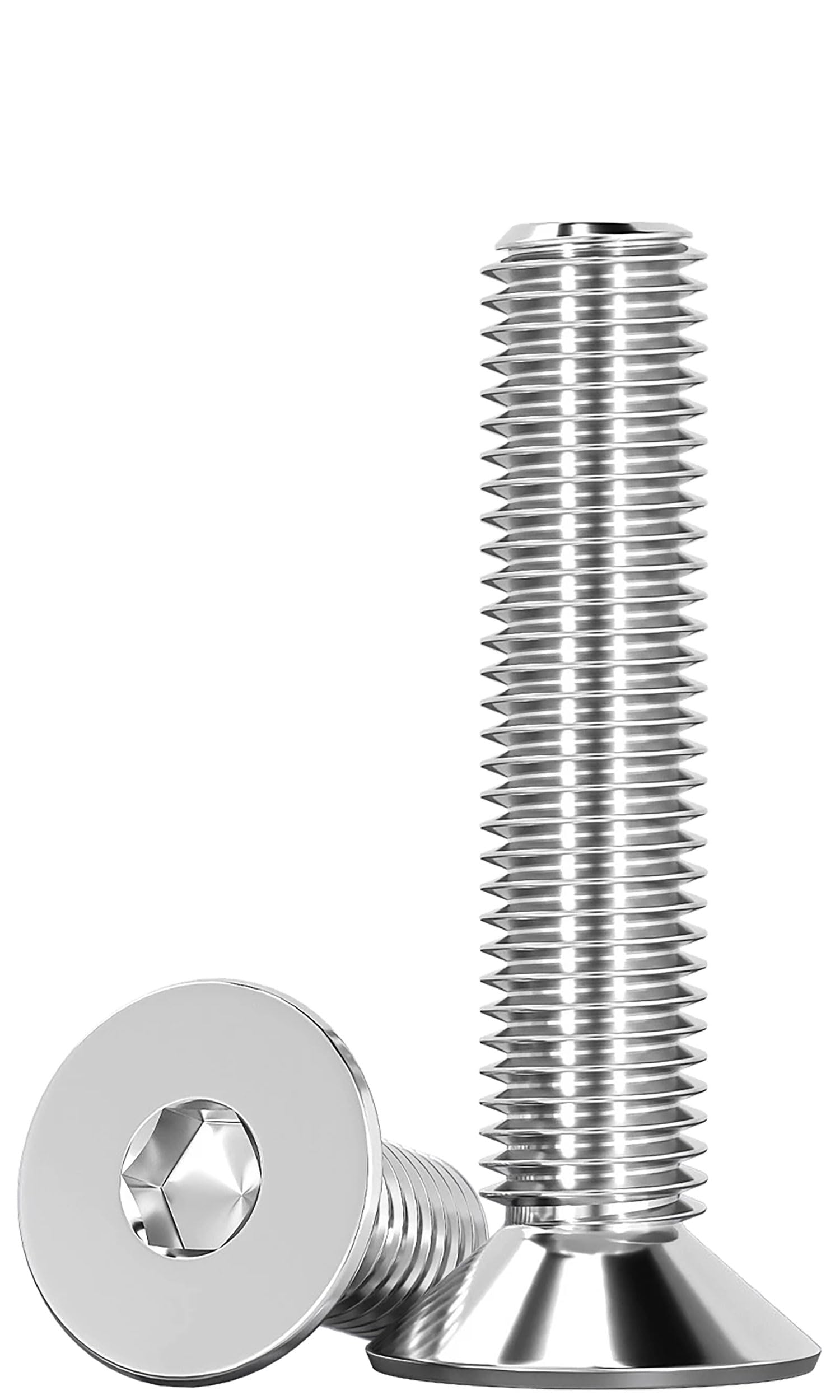 Humyu M5 Hex Bolts 35mm, 25Pcs M5 Countersunk Bolts, Hex Socket Countersunk 304 Stainless Steel Allen Key Bolts