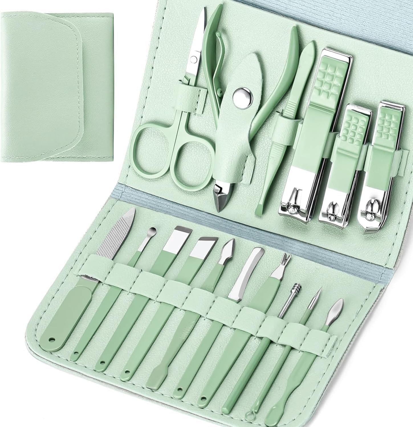 16 in 1 Manicure Set - Professional Nail Clipper Kit, Pedicure Grooming Set, Stainless Steel Manicure Kit Nail Care Kit With Case, Nail Clipper Personal Care Tools, Ideal Gift