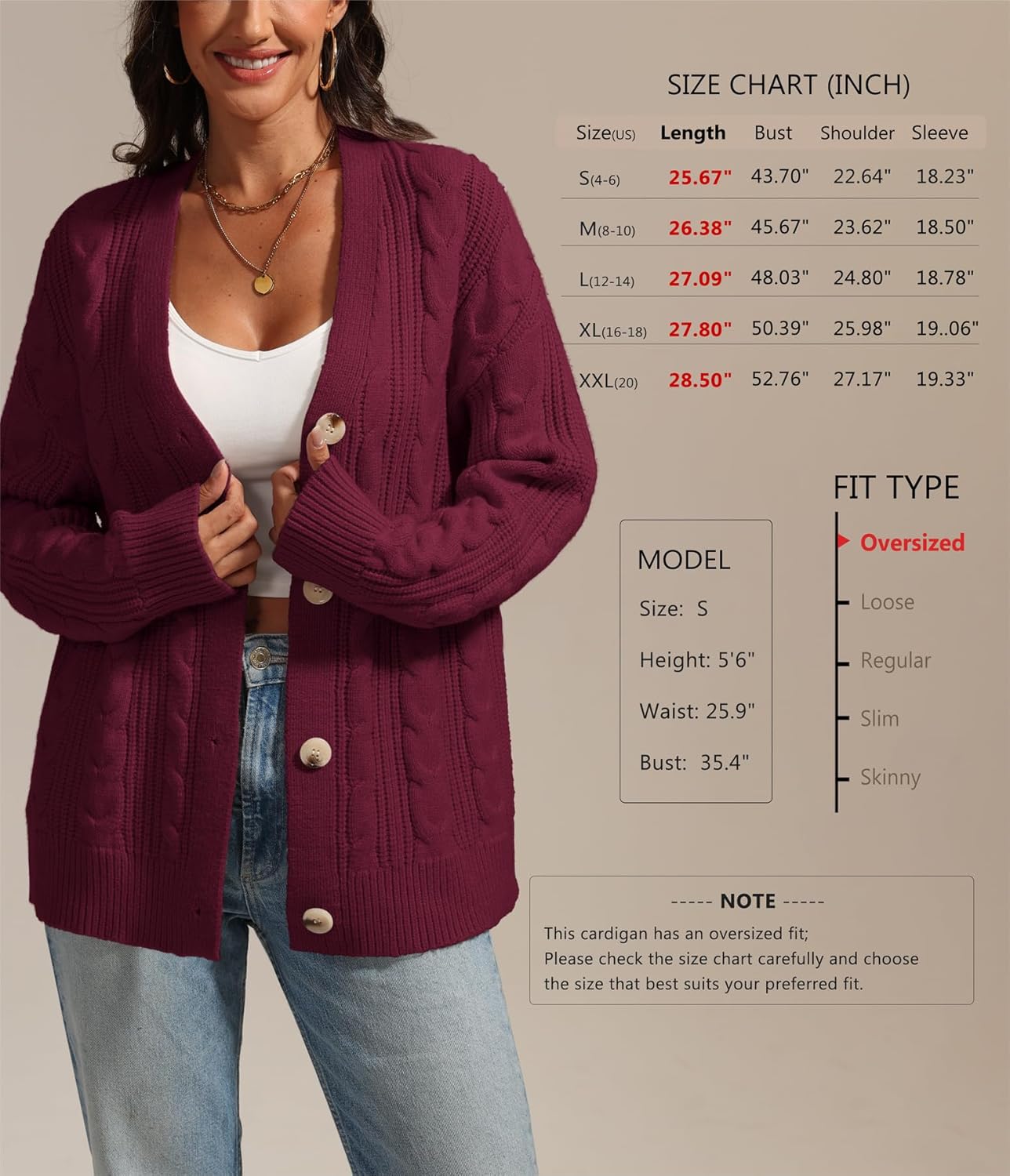 ATHMILE Womens Oversized Sweaters Cable Knit Cardigan Fall Fashion Long Sleeve Open Front Chunky Winter Coats 2025 - Image 4