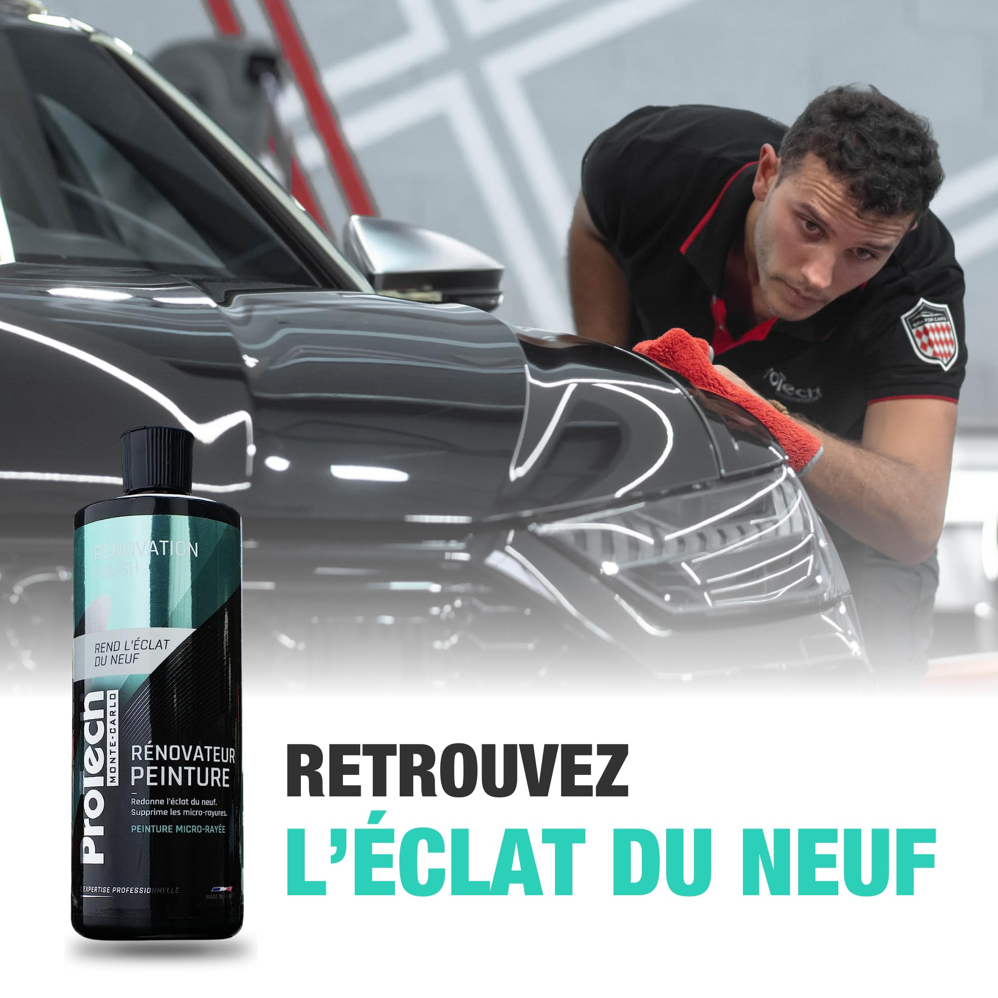ProTechMC | Rénovateur de Peinture pour Voiture | Efface Rayure Voiture | Ravive la Peinture | Anti Rayure Voiture Compatible avec Toutes Peintures (Hors Mates) | sans Rinçage | Made in France | 500ML