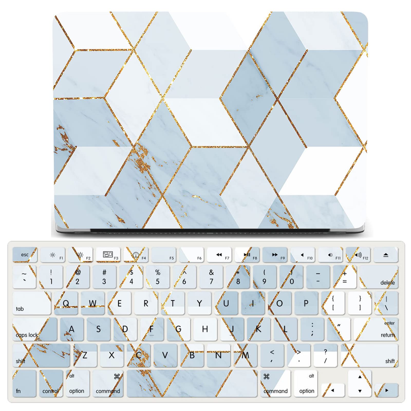 Funda MacBook Pro 15 pulgadas A1286 carcasa rígida de mármol con protector teclado español 6