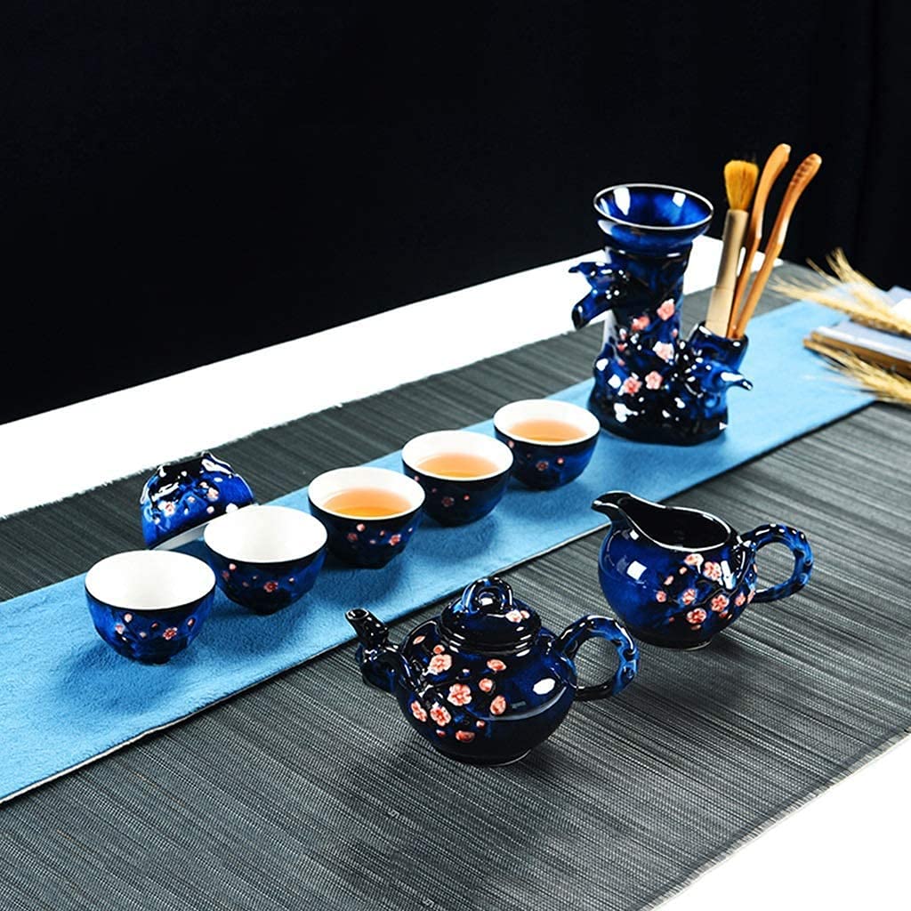 Set da tè Set da tè in Ceramica Kung Fu Teiera da Ufficio 6 Persone Set da Tazza da caffè Set Semplice per la casa Tazza da tè Servitori da caffè(