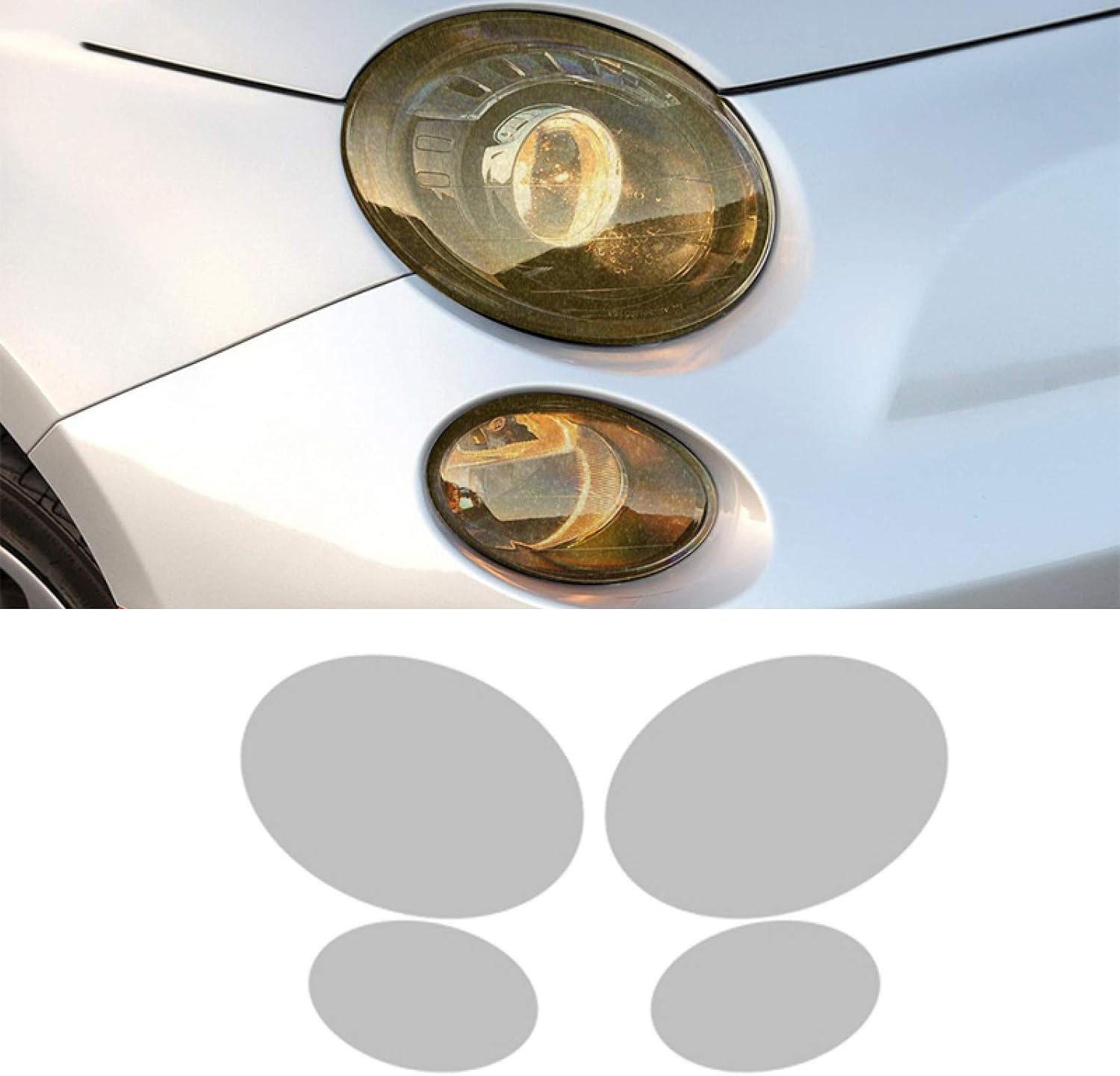 Amazon Co Jp フィアット500アバルト13用車のヘッドライトフィルムヘッドランプ透明黒tpuステッカー 車 バイク