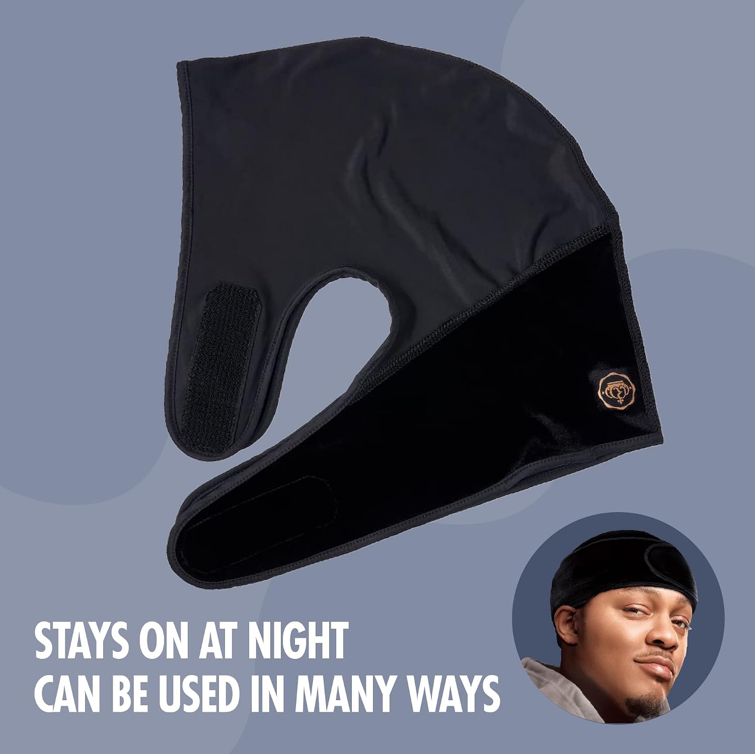 Red by Kiss Premium Bow Wow X Power Wave Durag, 360 Wave Compression Cap for Men & Women, Adjustable Hook-and-Loop Strap, Stylish & Durable, Ideal for Locs, Braids, Finger Waves, Velvet Black image 5