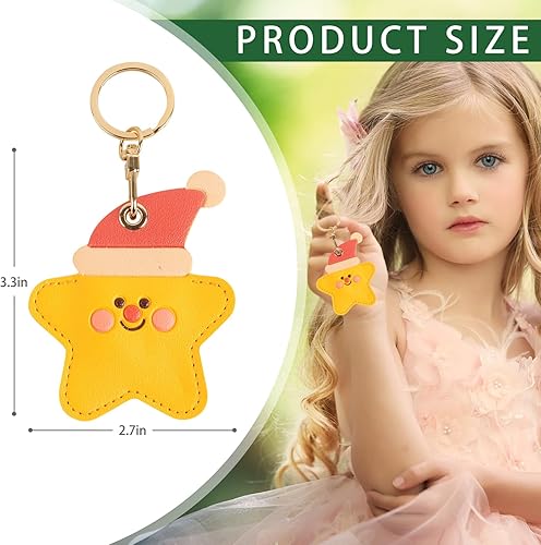 Miniatura 198 de Funda de cuero compatible con Apple AirTag, rastreador de llavero GPS Airtag con llavero, cubierta protectora antiarañazos para AirTag