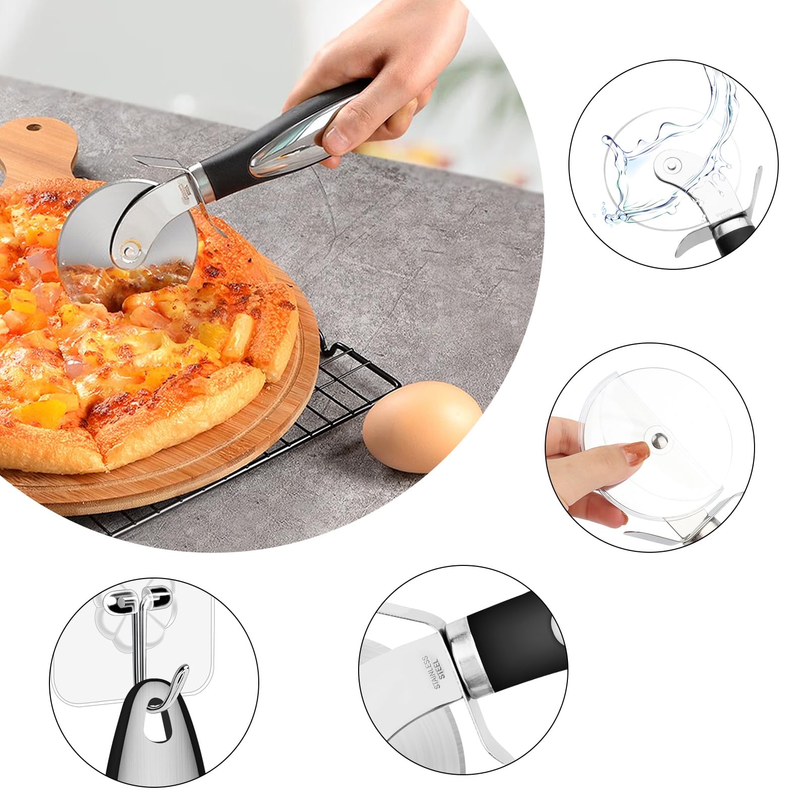 KASESSS Rotella Tagliapizza A Forma Di Moto - Divertente E Pratico, Acciaio Inox, Design Creativo Per Cucina - Foto 6