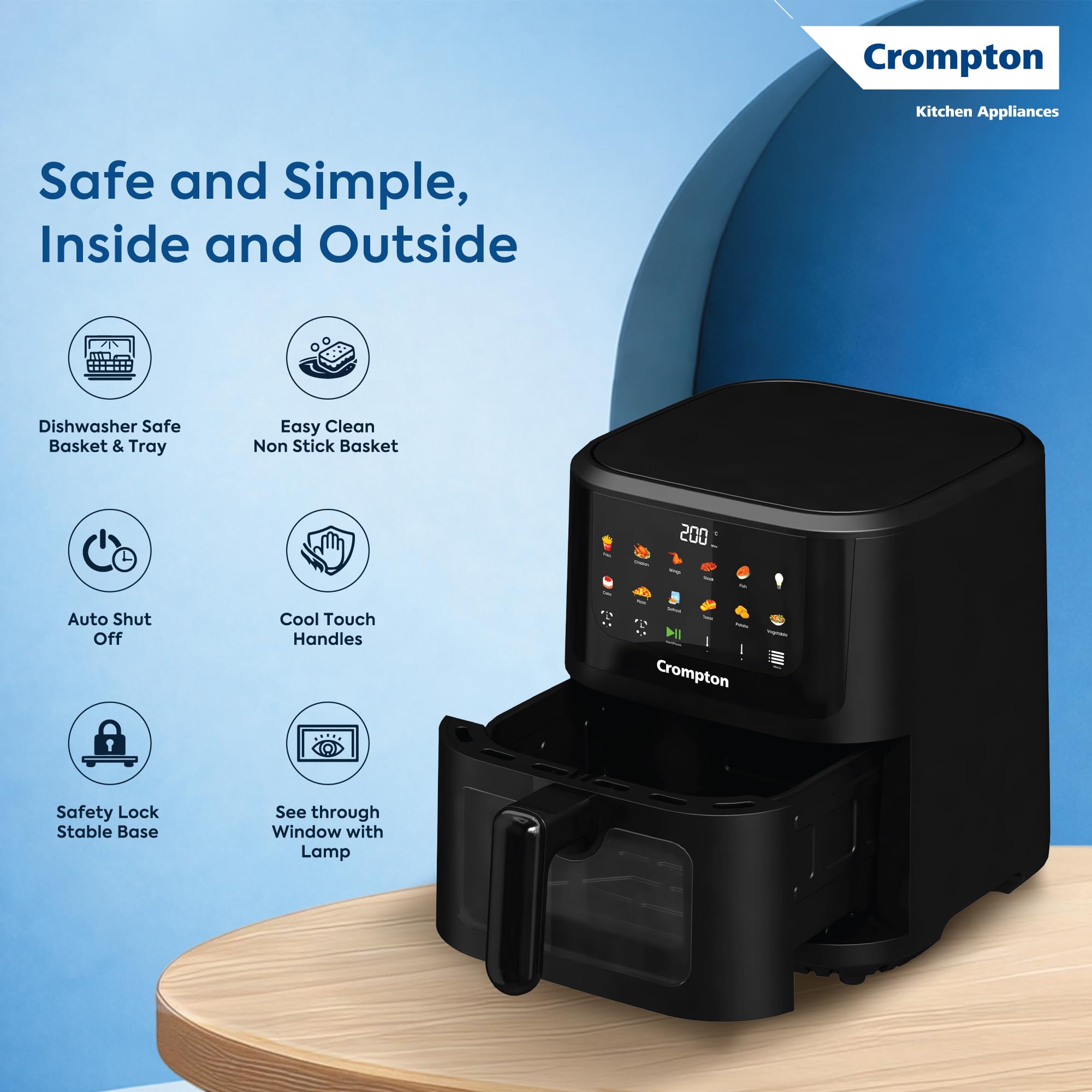 Crompton Ameo Pro Air Fryer - Crispy, Healthy Cooking -7