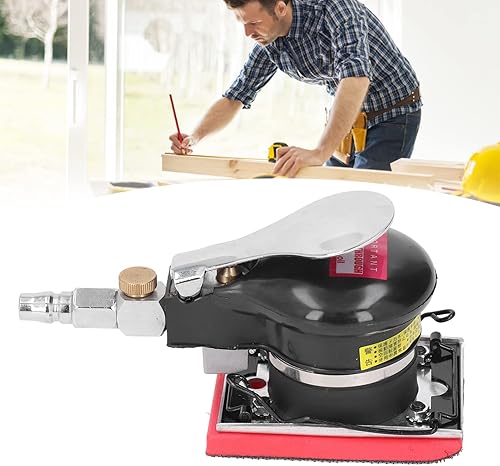 Miniatura 2 de Lijadora orbital neumática de 1/4 pulgadas Lijadora neumática Herramienta de lijadora de aire Lijadora neumática 10000RPM Máquina de pulir neumática