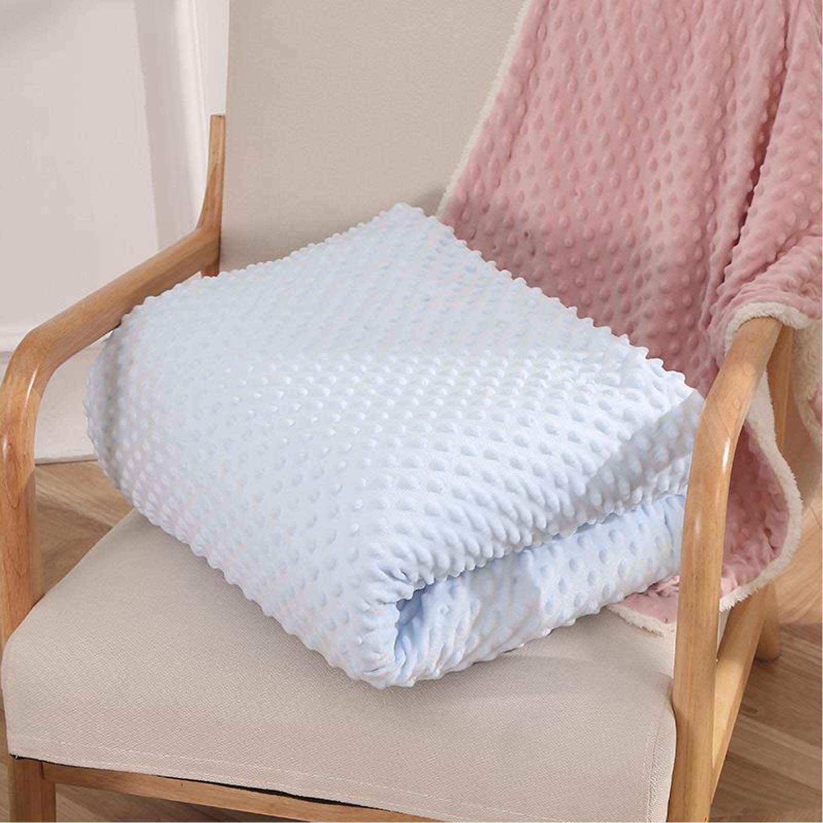 Coperta in peluche a forma di fagiolo per bambini, con nome personalizzato, a doppio strato, in pile di agnello, per divano, coperta di cotone, ricamata personalizzata (bianco, 200 x 230 cm)