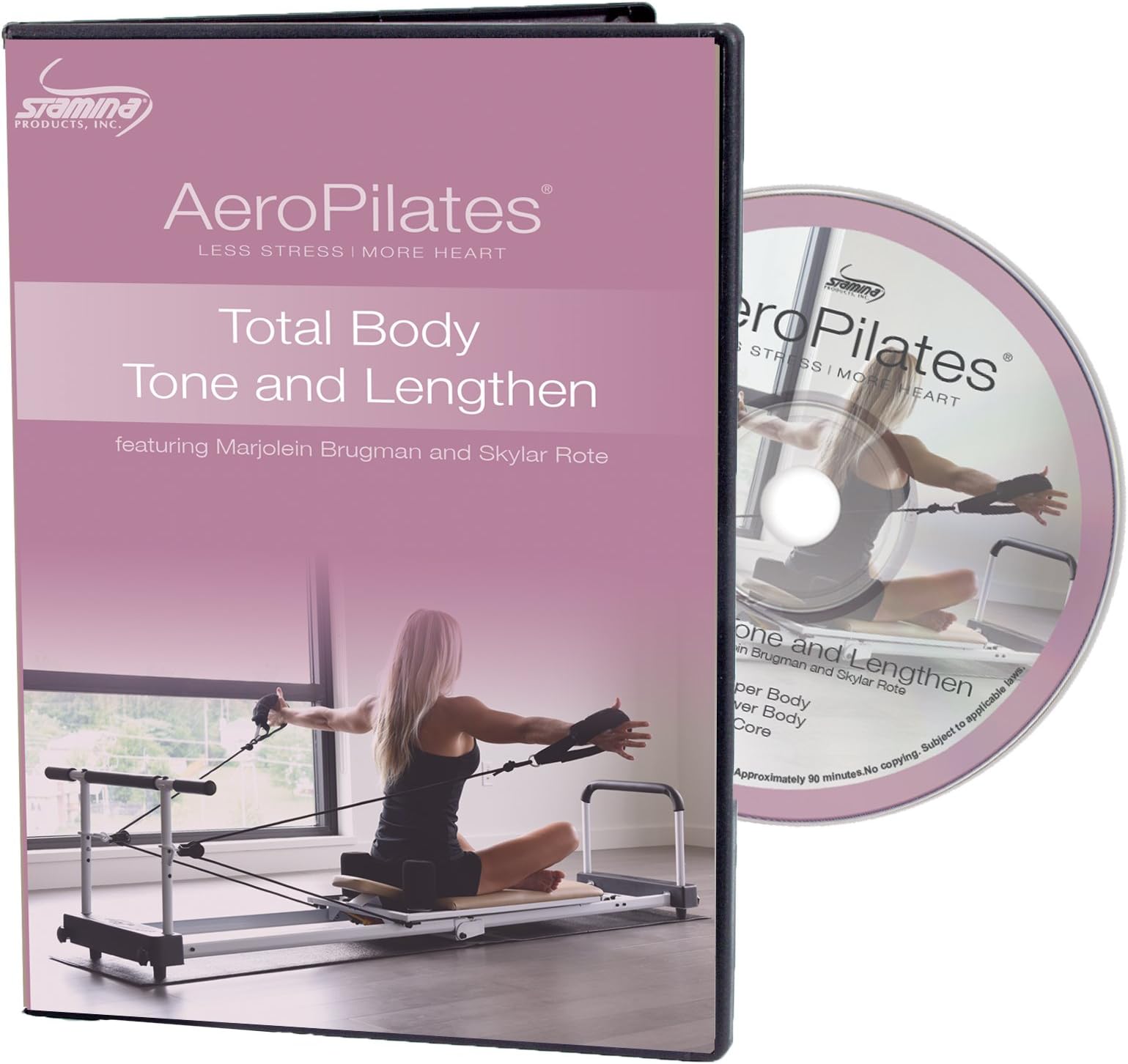 Stamina AeroPilates Total Body Tone and Lengthen Workout DVD – Exercise and Fitness DVD for Women, 90 Mins. 3-Piece DVD Set
