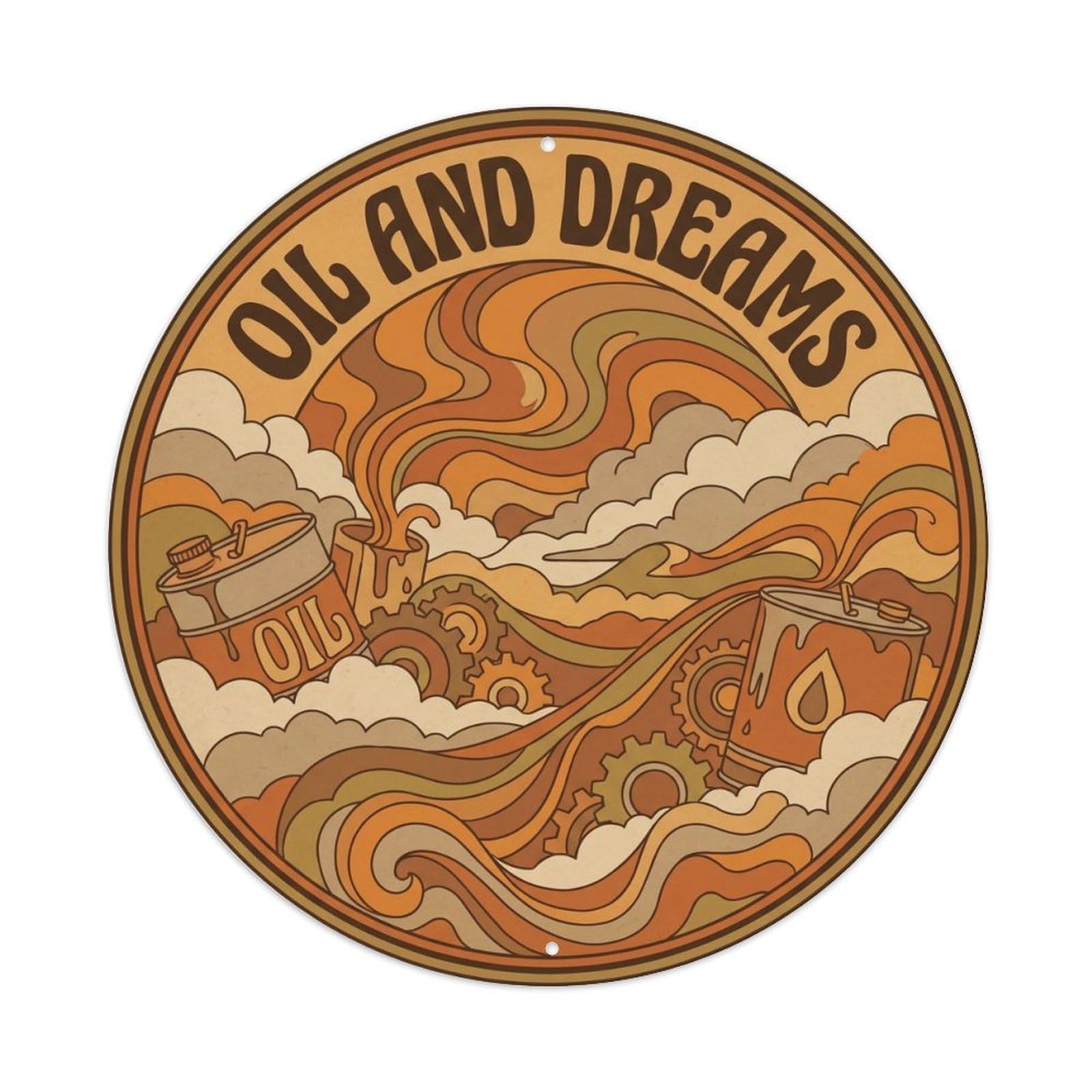 Olhnbad Style Oil And Dreams Garage Motor 1970S Quote Vintage Metal Tin Sign