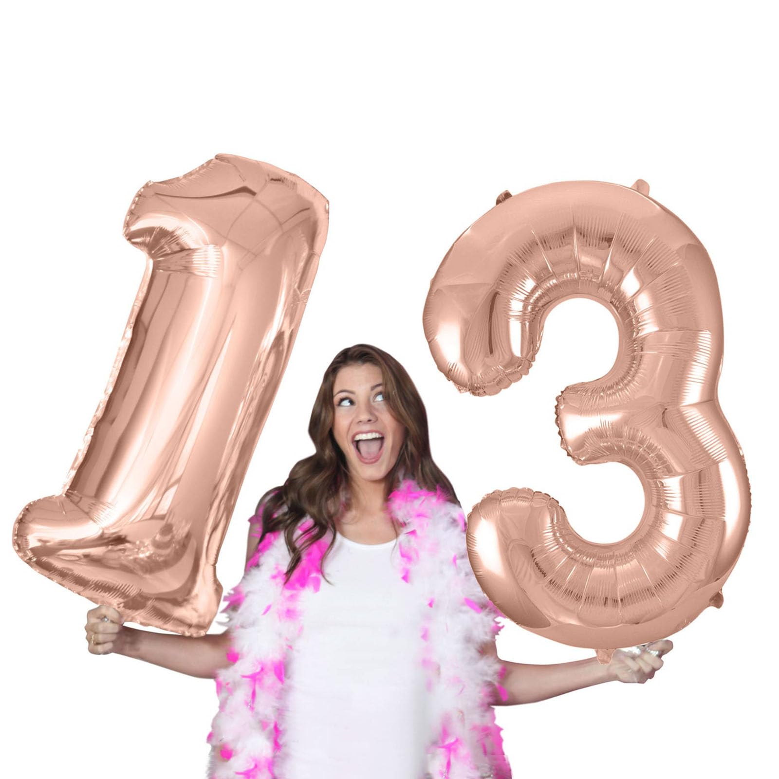 13 Ans Couronne Et Écharpe, Décoration De Gâteau Avec Bougies, Ballons Or Rose Pour Fête Anniversaire - Idée Cadeau Et Décoration