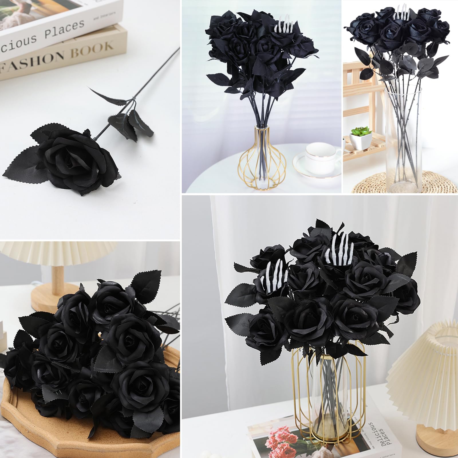 PH PandaHall 18 pezzi Fiori di Halloween 3 stili Bouquet di Rose di