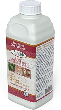 SamaN Waterbased Dead Flat Varnish SAM-801 Protects Decorative Surfaces 500 ml 16 oz