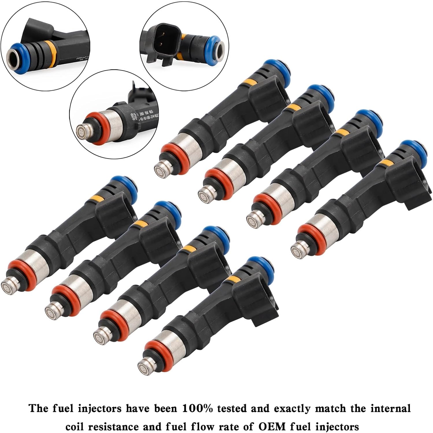 8Pcs Fuel Injectors for Mercruiser, Indmar, Crusader and Volvo Penta 2007-2013,Replace 0280158165,0280158081,885176,12567905,879312003,RA087007A,12609192, 21141691, 3858969, 9-33102, 636051