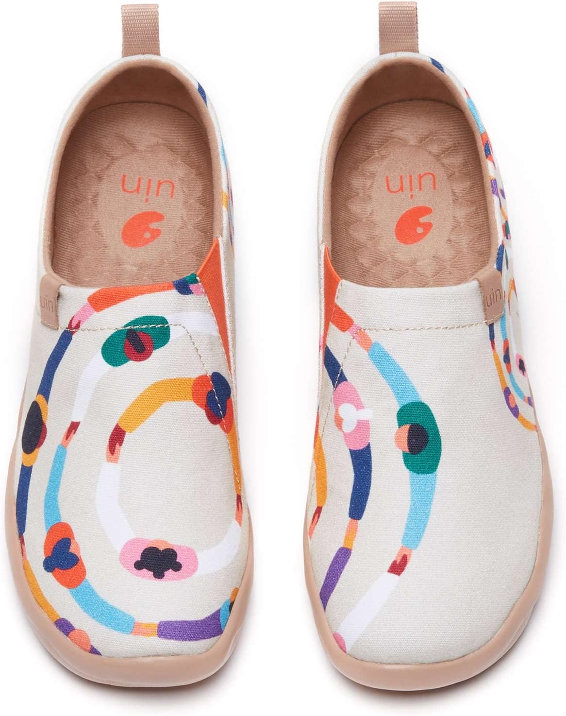 UIN Women's Walking Travel Shoes Slip On Canvas Casual Loafers Lightweight Comfort Fashion Sneaker Toledo Ⅰ Love Series