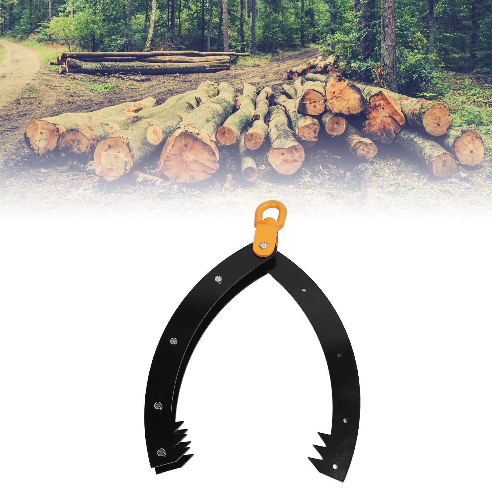 Generic Gancho de Garra de Acero Duradero para Troncos, Rodamiento de Carga con Apertura de 22 Pulgadas, 3000 Libras para Manipulación de Madera Forestal