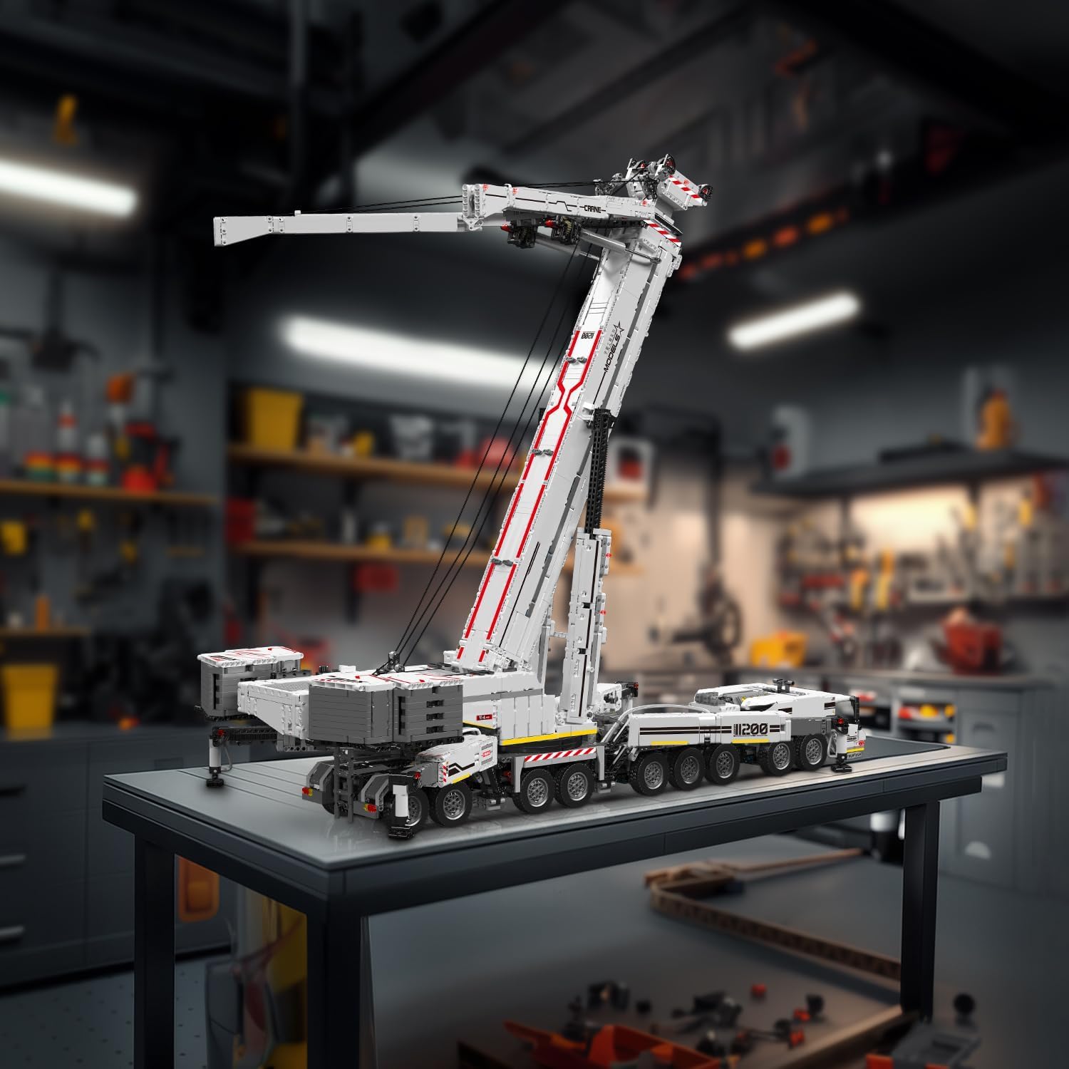 Mould King 17007 Heavy Crane Model Building Set, 8506 Pieces Motorized Construction Vehicle Kit with APP and Remote Control, Master-Level Engineering Project for Adult Collectors, White