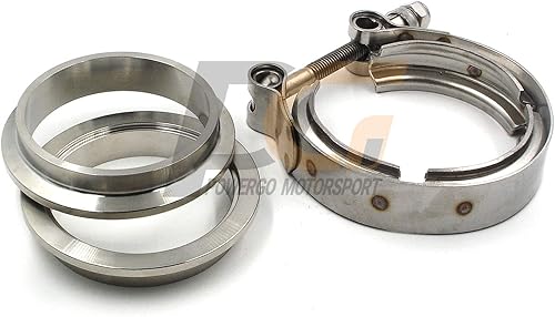 Miniatura 3 de Kit de abrazaderas y bridas de banda en V de 2,5 pulgadas 2.520 in de acero inoxidable 304 para tubos de escape