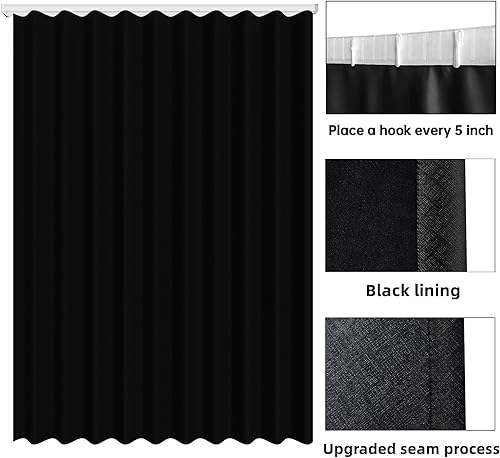 Miniatura 2 de MaKefeile Cortinas divisoras de habitación totalmente opacas para privacidad, panel de cortina de privacidad con aislamiento térmico y reducción de
