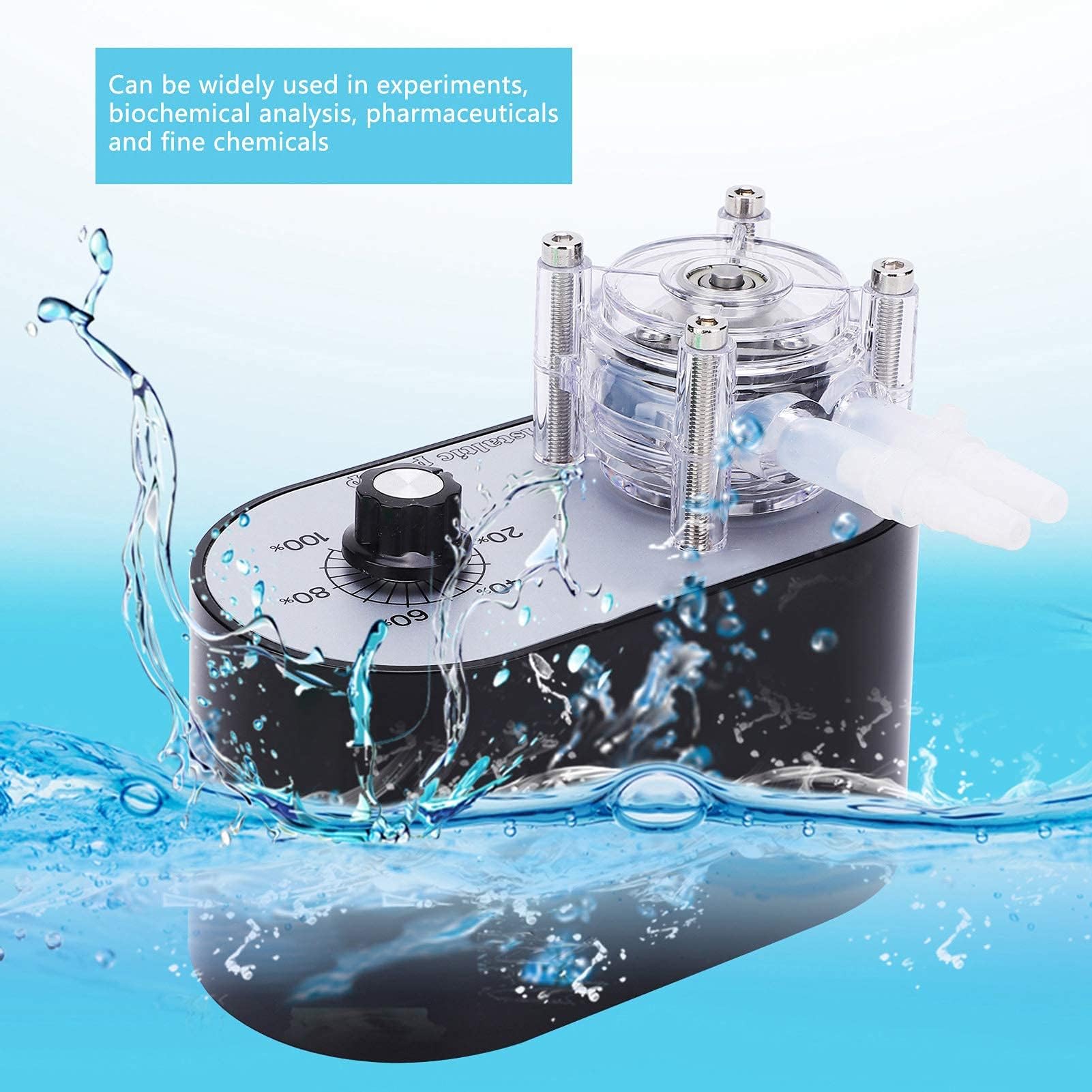 Pompa Peristaltica, Pompa Peristaltica Ad Alta Portata a Testa Singola per Esperimenti 114-500 Ml/Min AC100-240V con Regolazione Flessibile(EU Plug)