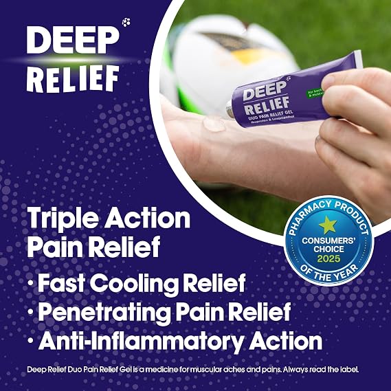 Deep Relief Triple Action Anti-Inflammatory Gel, White, 50 g