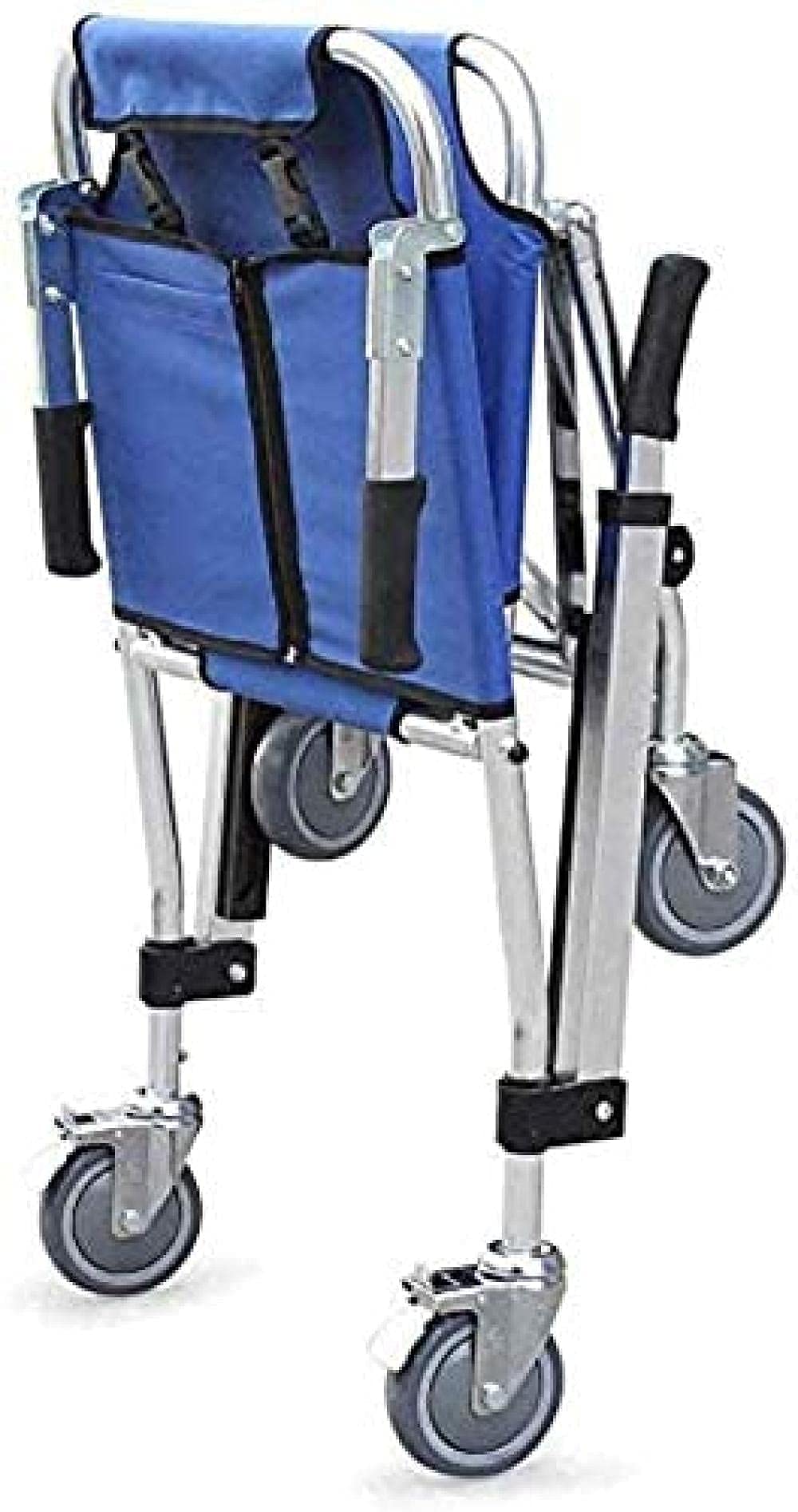 Dntum Aluminum Light Folding Ambulance Chair Firefighter Evacuation Lift 4 Wheels Adjustable Release Buckles Chair Lifts Emergency Transport Chair