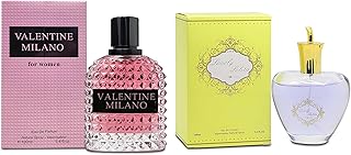 Valentine Milano&Lovely Lolita Perfume Set for Women - Floral Fragrance Gift Set with Floral Fruity Scent| 3.4 Fl Oz Each Eau De Pafume for Office Wear