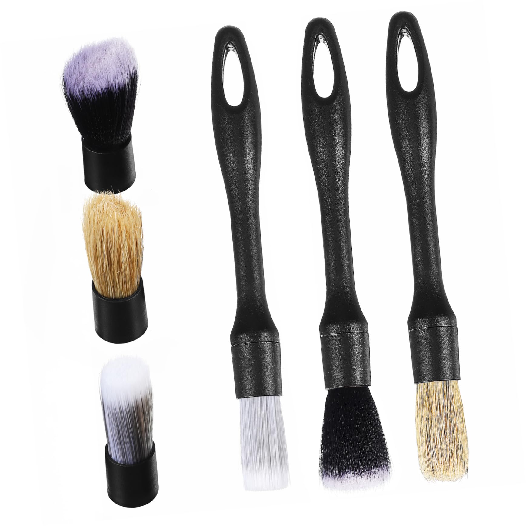 1set Pulizia Auto Professionale Con Pennelli Sostituibili Kit Detailing Per Interni Di Veicoli e Strumenti Ergonomici Per Famiglie e Appassionati Di Auto