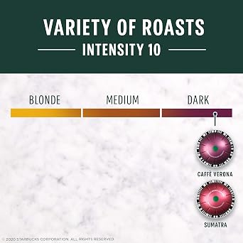 Starbucks by Nespresso Vertuo, Dark Roast Variety Pack Coffee, 32-count Coffee Pods, Brews 7.8 oz.