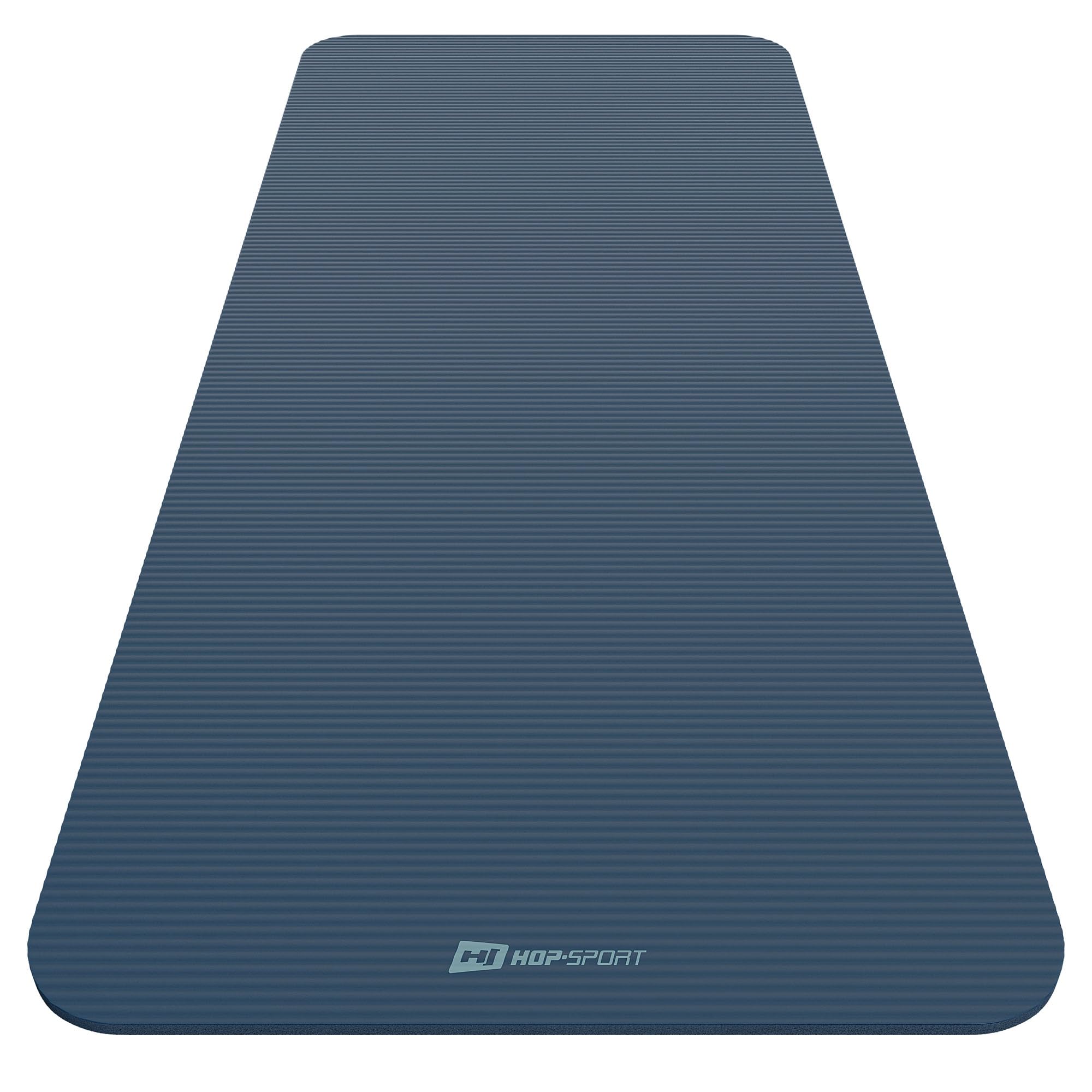 HOP-SPORT® Tapis de Fitness antidérapant 190 x 80 x 1,5 cm, Tapis Pilates Yoga et Gymnastique avec Sangle de TranSPORT en Mousse NBR pour Entraînement à la Maison, Doux pour la Peau